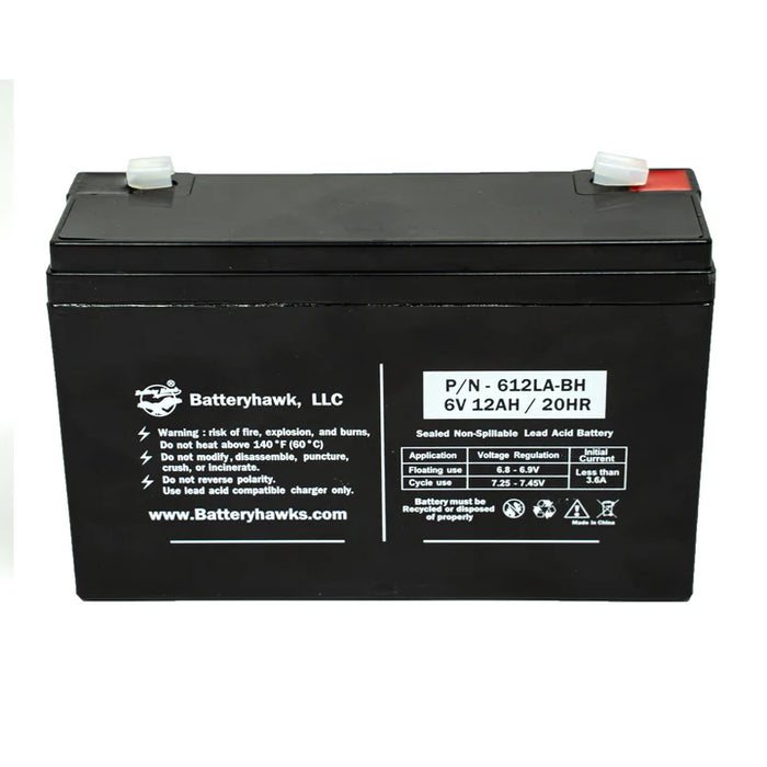 BatteryHawk BH 6120 F1 - 6V 12AH SLA Battery
