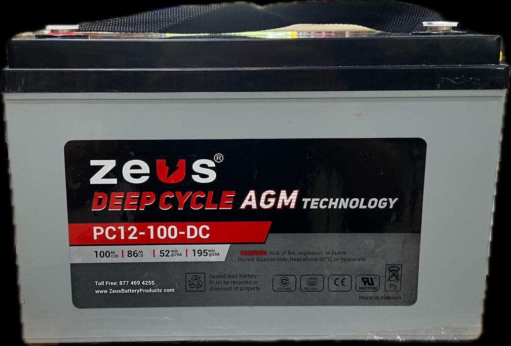 Zeus Battery PC12-100-DC - 12V 100AH SLA Battery