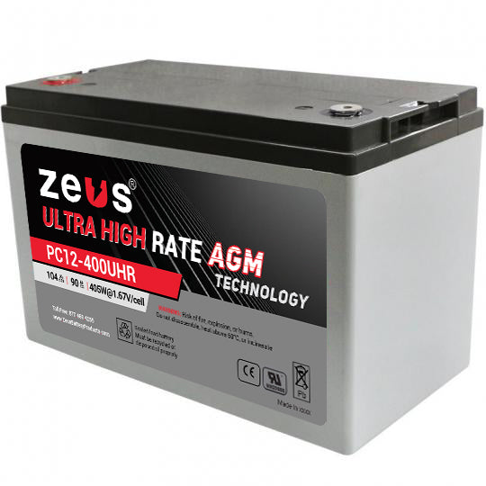Zeus Battery PC12-400UHR - 12V 104AH Ultra High Rate SLA Battery ...