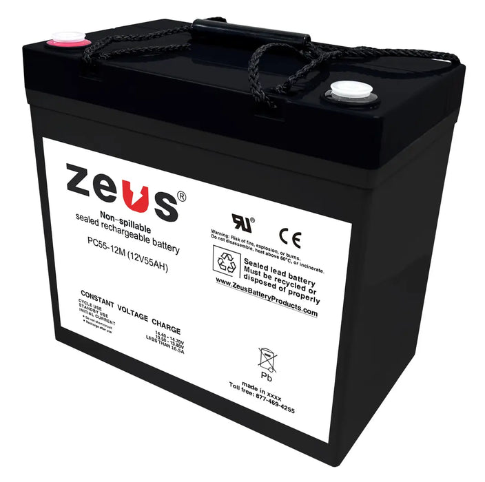 Zeus Battery PC55-12M - 12V 55AH SLA Battery — Battery Wholesale