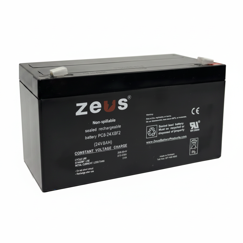 Zeus Battery PC8-24XBF2 - 24V 8AH SLA Battery — Battery Wholesale