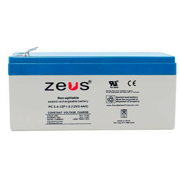 Zeus Battery PC3.4-12 - 12V 3.4AH SLA Battery