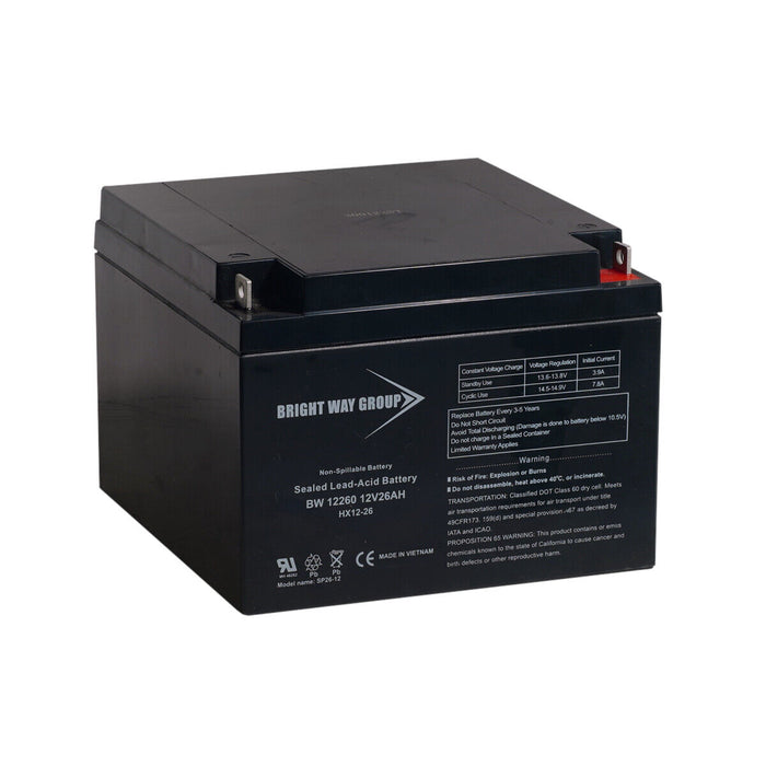 Bright Way Group BW 12260 NB - 12V 26AH SLA Battery