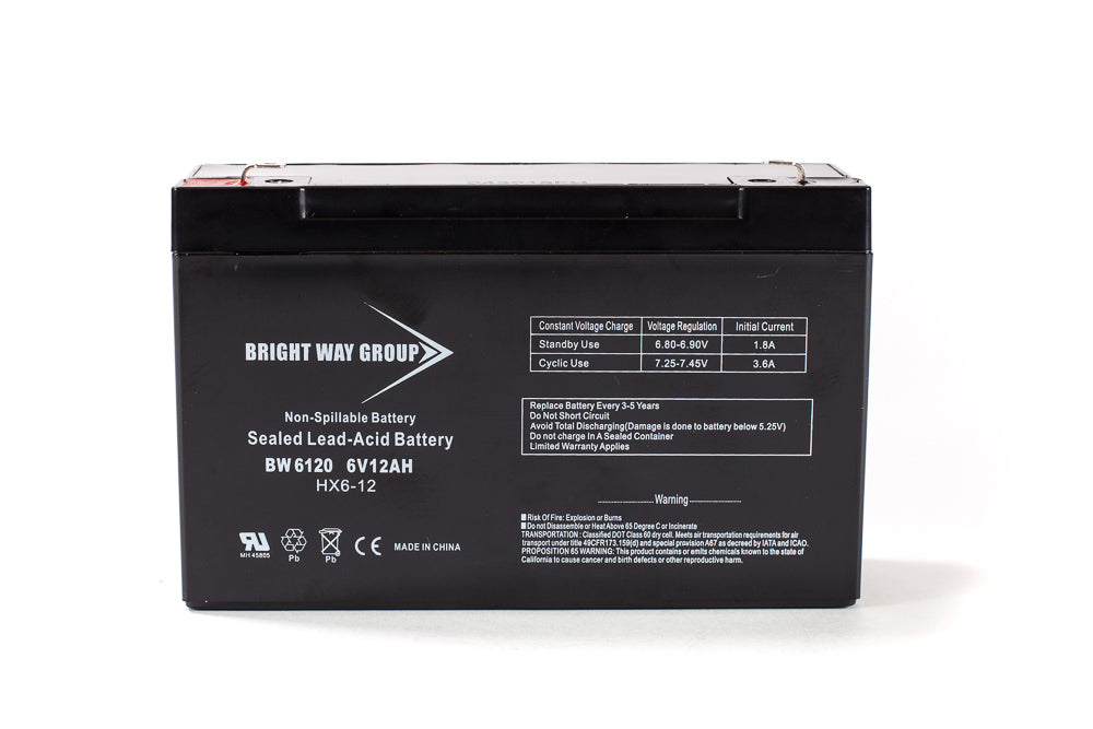 Bright Way Group BW 6120 F1 - 6V 12AH SLA Battery