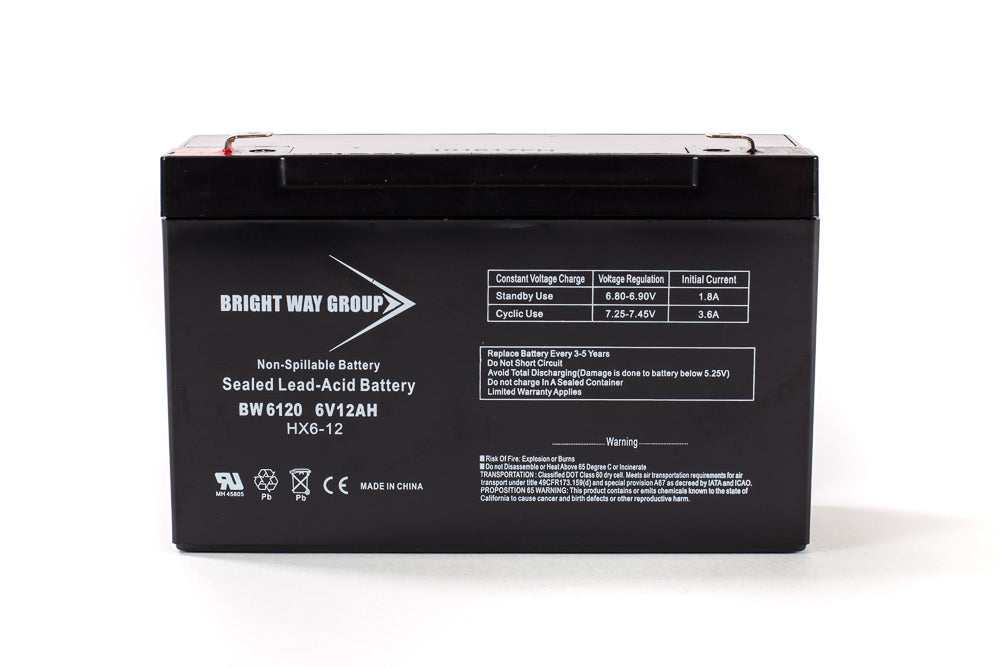 Bright Way Group BW 6120 F2 - 6V 12AH SLA Battery